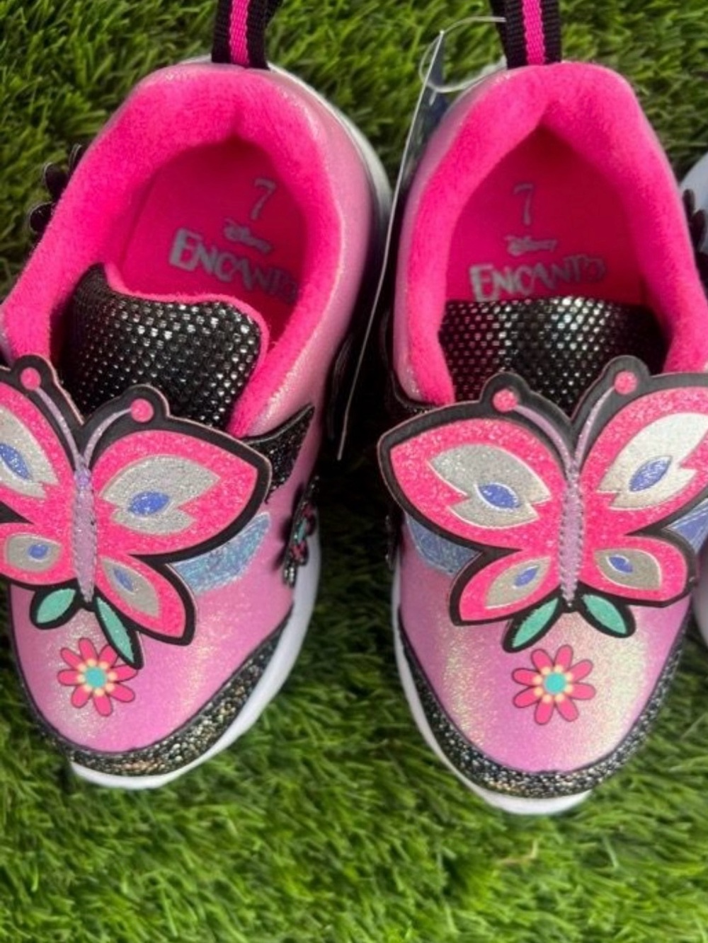 Disney Pink Butterfly Glitter Kids Sneakers